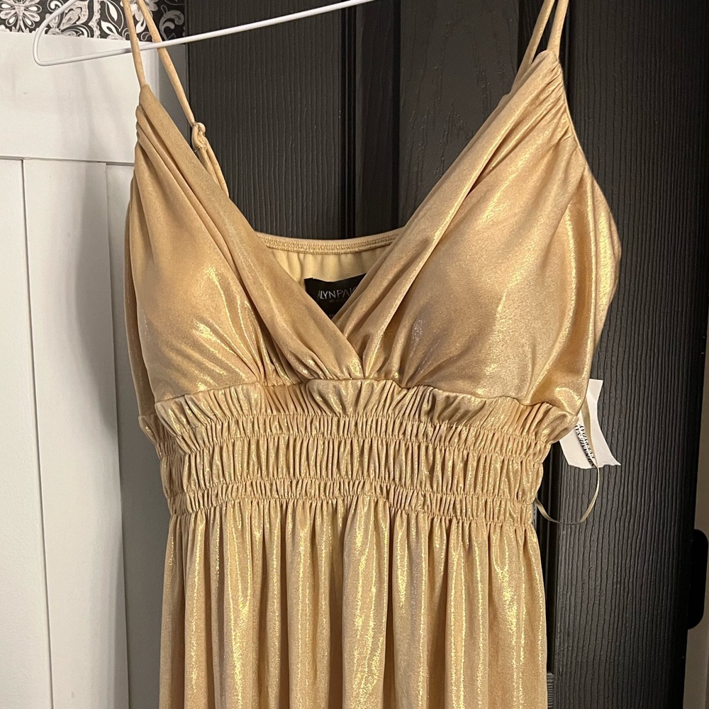 Gold strap dress